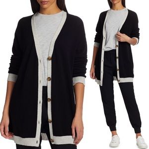 ANTHONY THOMAS MELILO ATM black oversized cashmere-wool cardigan sweater S